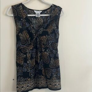 Vintage George Paisley Floral Babydoll Top 90s y2k Cotton Boho Casual‎ XL
